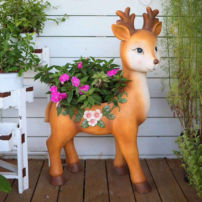 户外庭院别墅院子花园彷真梅花鹿花盆动物摆件客厅电视柜装饰造景,淘宝优惠券,粉丝福利购,淘宝优惠卷
