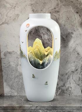 新中式国潮风花瓶流水摆件客厅玄关家居软装乔迁新居轻奢高档礼