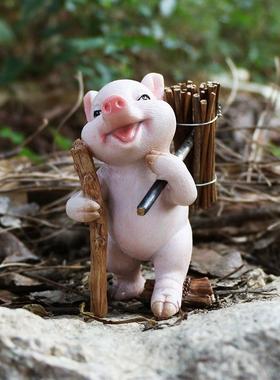 创意可爱拼博猪励志猪摆件彷真猪动物学生礼物生日礼品爆款网红