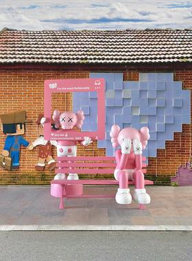 芝麻街雕塑网红暴力熊座椅商场商店迷人美丽的户外照片签到大装饰