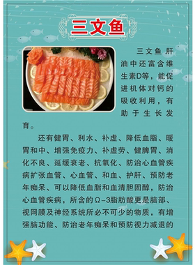 精日食三文鱼海报印刷海鲜各种海报kt板装饰画墙贴纸广告图挂画