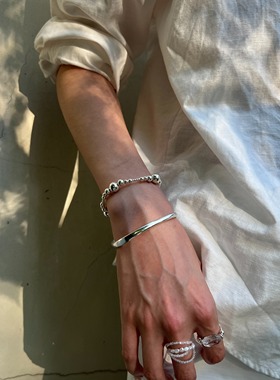 简约高级百搭通勤日常不规则银镯
