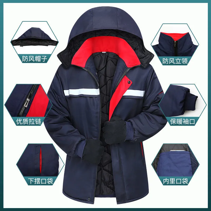 工作服男冬季劳保棉袄防寒保暖棉衣多口袋加厚加棉中长款棉服外套,淘宝优惠券,粉丝福利购,淘宝优惠卷