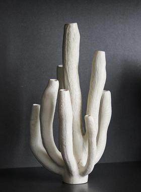 现代艺术肌理珊瑚抽象摆件简约样板房酒店客厅餐桌茶几仙人掌摆设