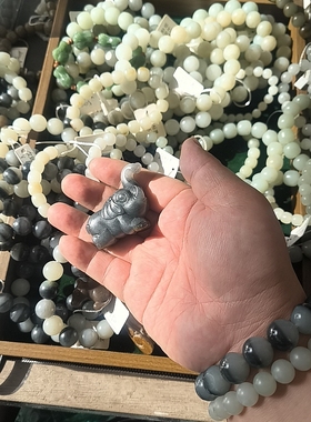 和田玉籽料大象手把件525182