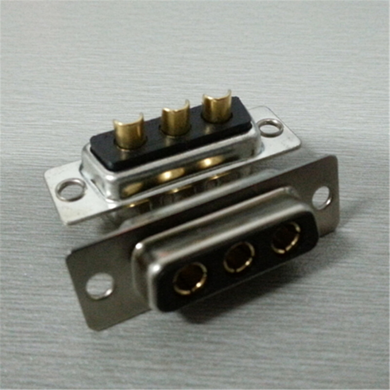 优质大电流D-SUB3W3焊线式母头连接器矩形D型3孔接口电源接线母座 - 图0