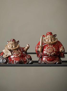 炼器创意陶瓷钟馗摆件中式禅意人物摆设家居客厅茶室装饰工艺礼品