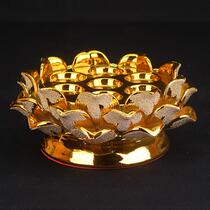 Ceramic Gold Sands Seven Stars Lotus seat for Buddhist temples Gold sand 7 grain Crisp Oil Grain Candle Holders Candle Holders Candle Holders