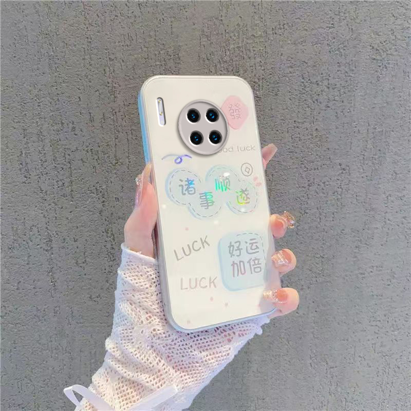 适用华为Mate30Pro手机壳Mete30Pr0保护套M30Por新款MT30硬玻璃简约Meta全包防摔Mat魅特迈特Met男女诸事顺遂 - 图1