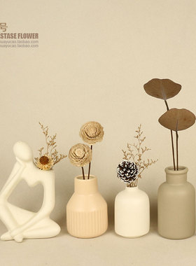 装饰品摆件家居饰品北欧花瓶乾燥花酒柜电O视柜玄关客Y厅房间摆设