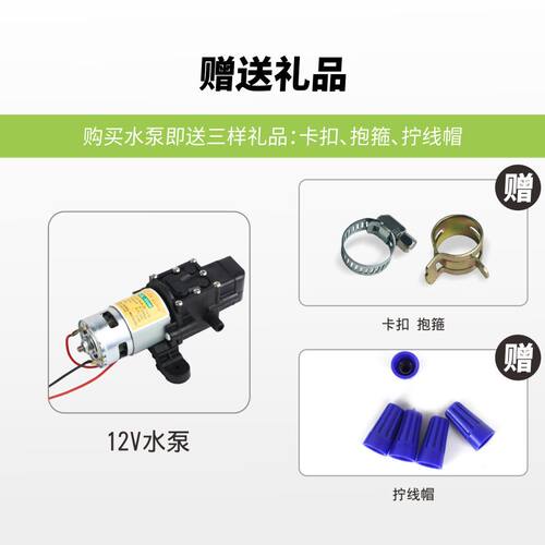 12V电动喷雾器水泵全铜电机自吸式隔膜泵2203/4200/5500型YJL配件 - 图0