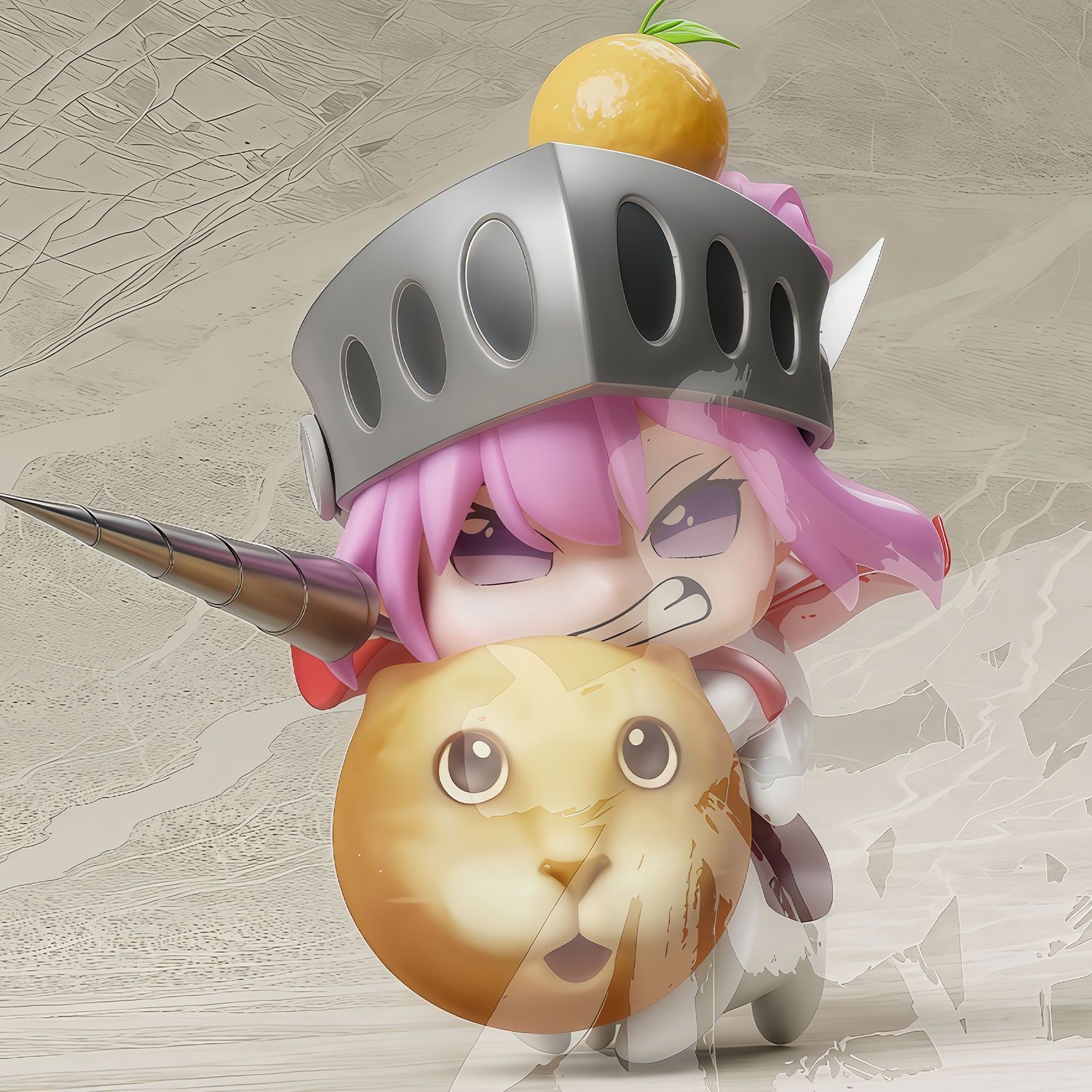 【全款】Q版耄耋骑士Doro手办猫猫骑士堂吉诃德式冲锋桃乐丝摆件 - 图1