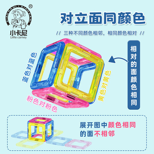 小卡尼磁性正方体长方体表面积演示器磁力片拼接积木玩具数学具 - 图0
