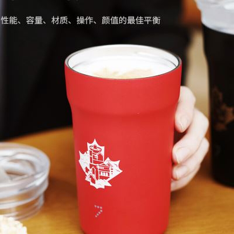 Tims城市随行杯咖啡杯保温杯隔热限定款网红杯子不锈钢水杯茶杯大 - 图2