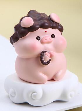 财神爷摆件家用办公室桌面招财解压情绪稳定小猪猪生日礼物男女生