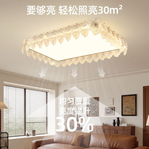 2026新款现代简约轻奢玻璃花瓣客厅吸顶灯卧室灯全屋套餐LED灯具 - 图2