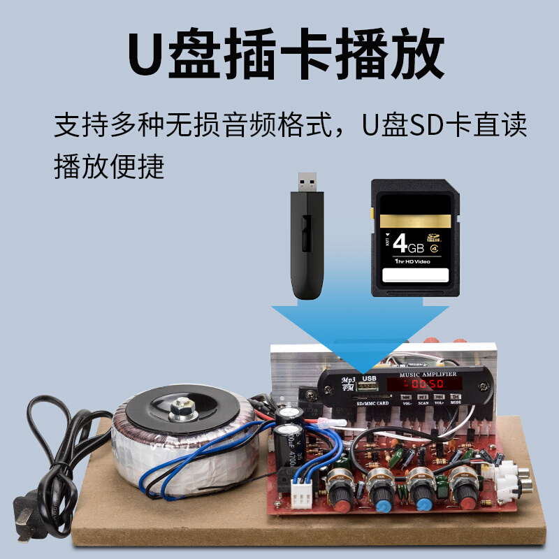 LDZS大功 率300W家用音响低音炮功放220v通用车载功放板蓝牙主板 - 图0