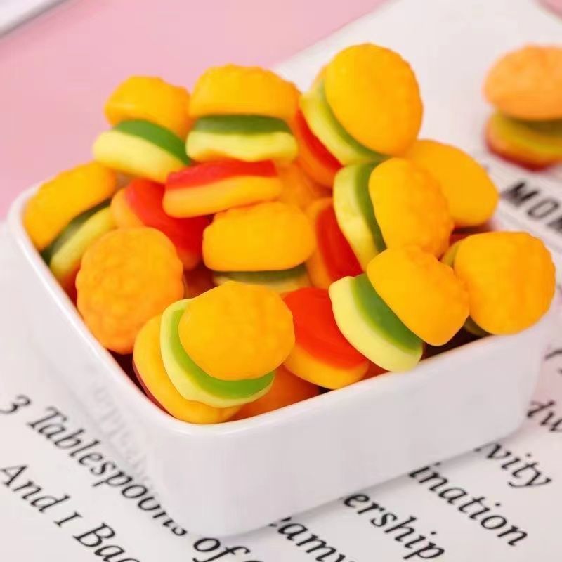 亿智汉堡橡皮糖儿童糖果小吃食品萌趣造型小包装分享休闲即食零食
