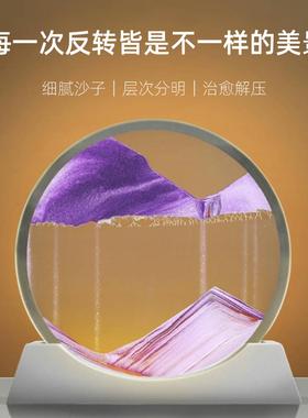 流沙画 画沙漏摆件夜灯客厅玄关酒柜装饰品轻奢台灯送闺蜜送女生
