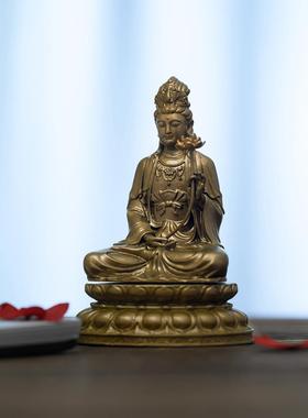 西方三圣，长下来的菩萨摆件，佛像，纯铜迷你便携式雕像，好看的