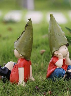 庭院摆件 花园装饰品别墅户外装饰创意树脂玩偶卡通人物小孩摆件