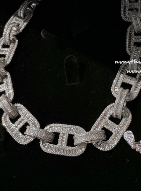 猪鼻子潮流史密斯同款古巴链锆石