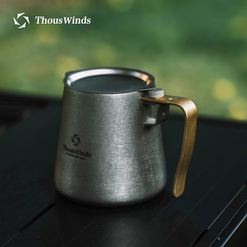 Thous Winds千风茶道钛茶具双层轻量旅行茶壶便携泡咖啡茶具套装-图3