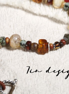 925银木质手链 7in【千年】原创小众设计手作编织雅丹敦煌s925手