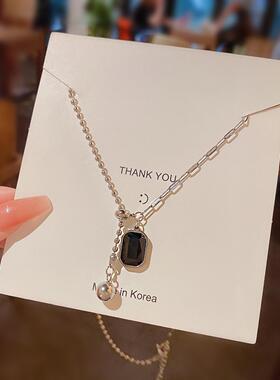 嘻哈风抽拉式钛钢项链女ins潮