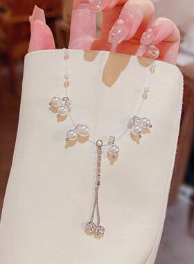 韩国新款轻奢小众珍珠项链女