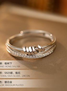 高级感S925银欧美热卖抗焦虑戒指