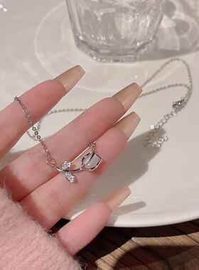 韩国新款钛钢郁金香项链女ins潮