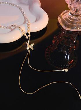 韩国新款ins钛钢珍珠项链女轻奢