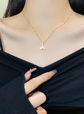 轻奢小众钛钢鱼尾项链女ins潮