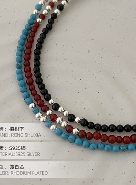 高级感S925银时尚单品玛瑙蓝松石