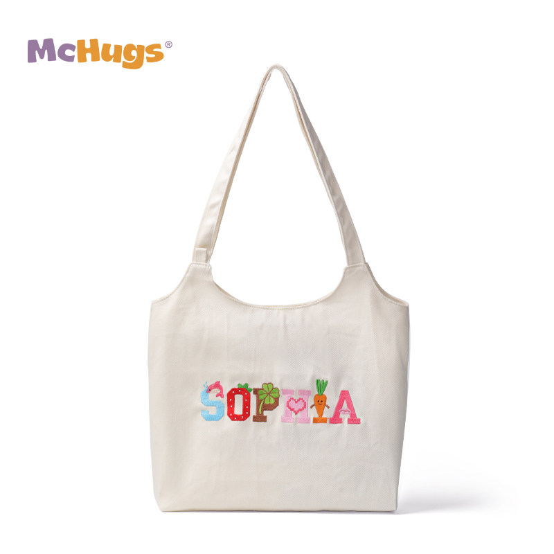 McHugs定制帆布包固定英文刺绣样式手提布袋包包挎包单肩包休闲包,淘宝优惠券,粉丝福利购,淘宝优惠卷