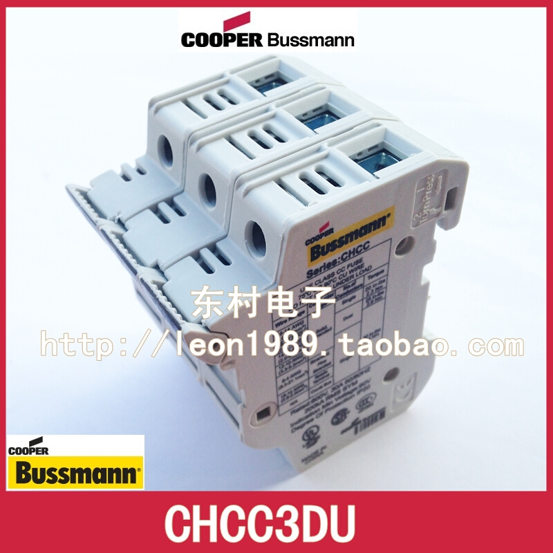 美国EATON保险丝座 BUSSMANN熔断器座 CHCC3DIU CHCC3DU 30A 600V - 图1