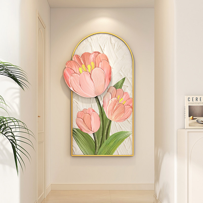 奶油风玄关装饰画入户正对门挂画走廊过道客厅灯画沙发背景墙壁画,淘宝优惠券,粉丝福利购,淘宝优惠卷