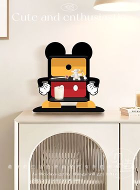 米奇多功能创意摆件入户玄关家居客厅装饰画置物架钥匙收纳书桌摆