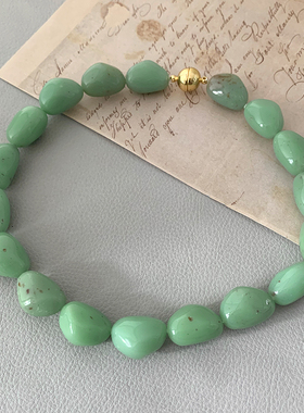 绿色时尚小众设计不规则珠子树脂