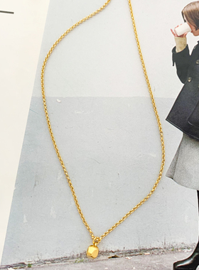 欧美时尚金色多面体吊坠项链