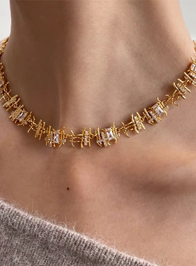 欧美时尚编织耳钉锁骨链