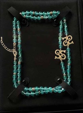 巳巳如意绿色串珠名媛百搭项链