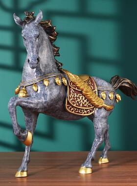 马上有钱唐马摆件工艺品彩铜家居客厅新居装饰品桌面全铜摆饰送礼