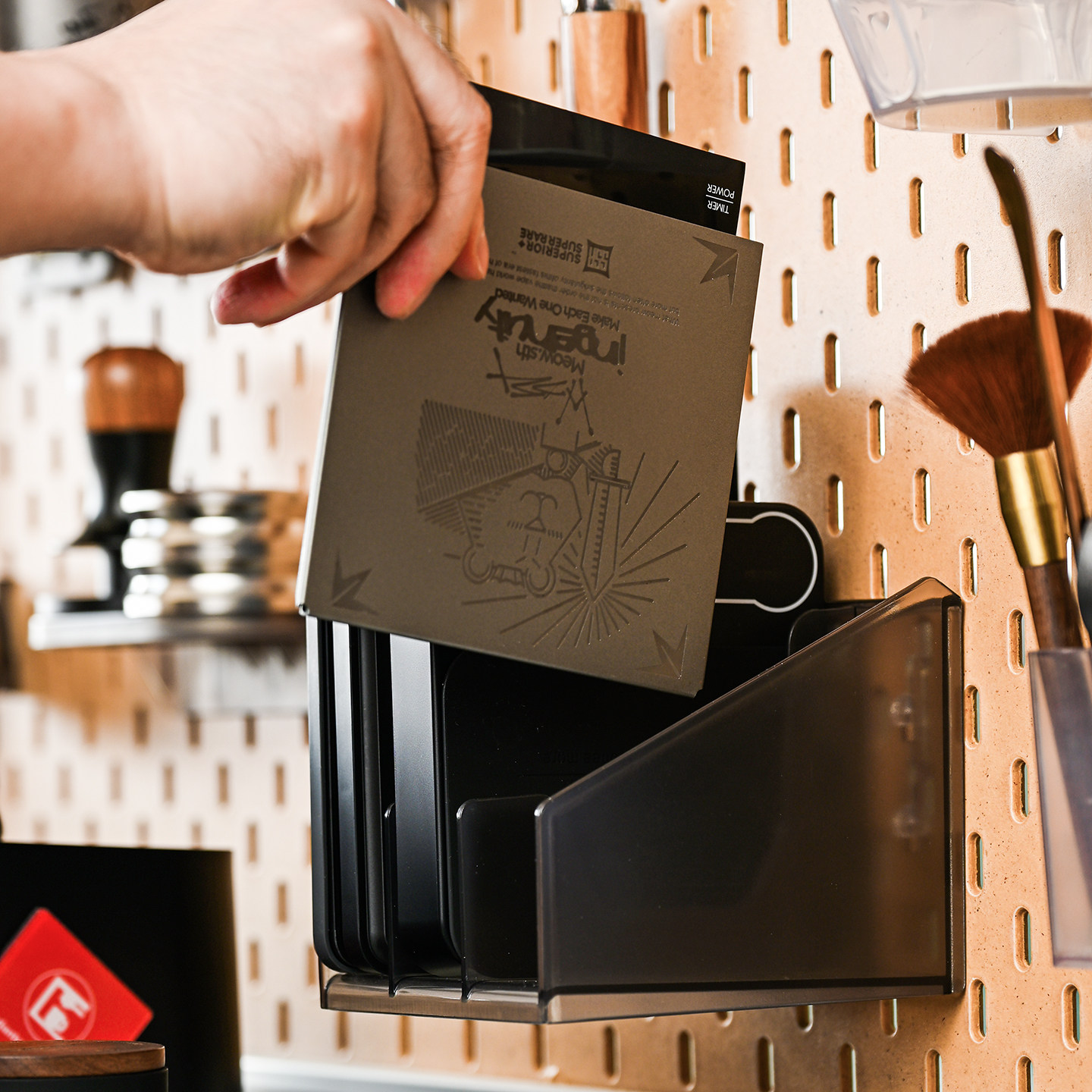 严大胡子 适配某家洞洞板咖啡秤收纳滤纸分装豆袋陈列架咖啡器具,淘宝优惠券,粉丝福利购,淘宝优惠卷