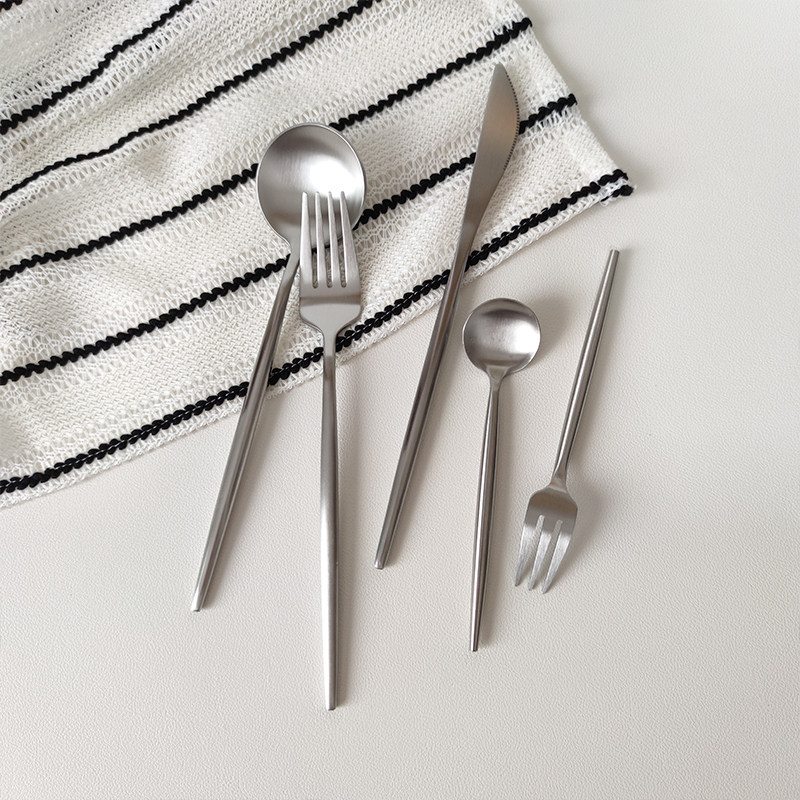 ins304不锈钢砂光葡萄牙西餐餐具套装刀叉勺精致咖啡甜品勺叉,淘宝优惠券,粉丝福利购,淘宝优惠卷