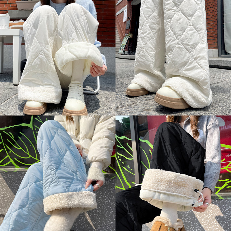 真维斯棉裤女外穿2026新款秋冬季加厚保暖休闲裤菱格阔腿加绒裤子,淘宝优惠券,粉丝福利购,淘宝优惠卷