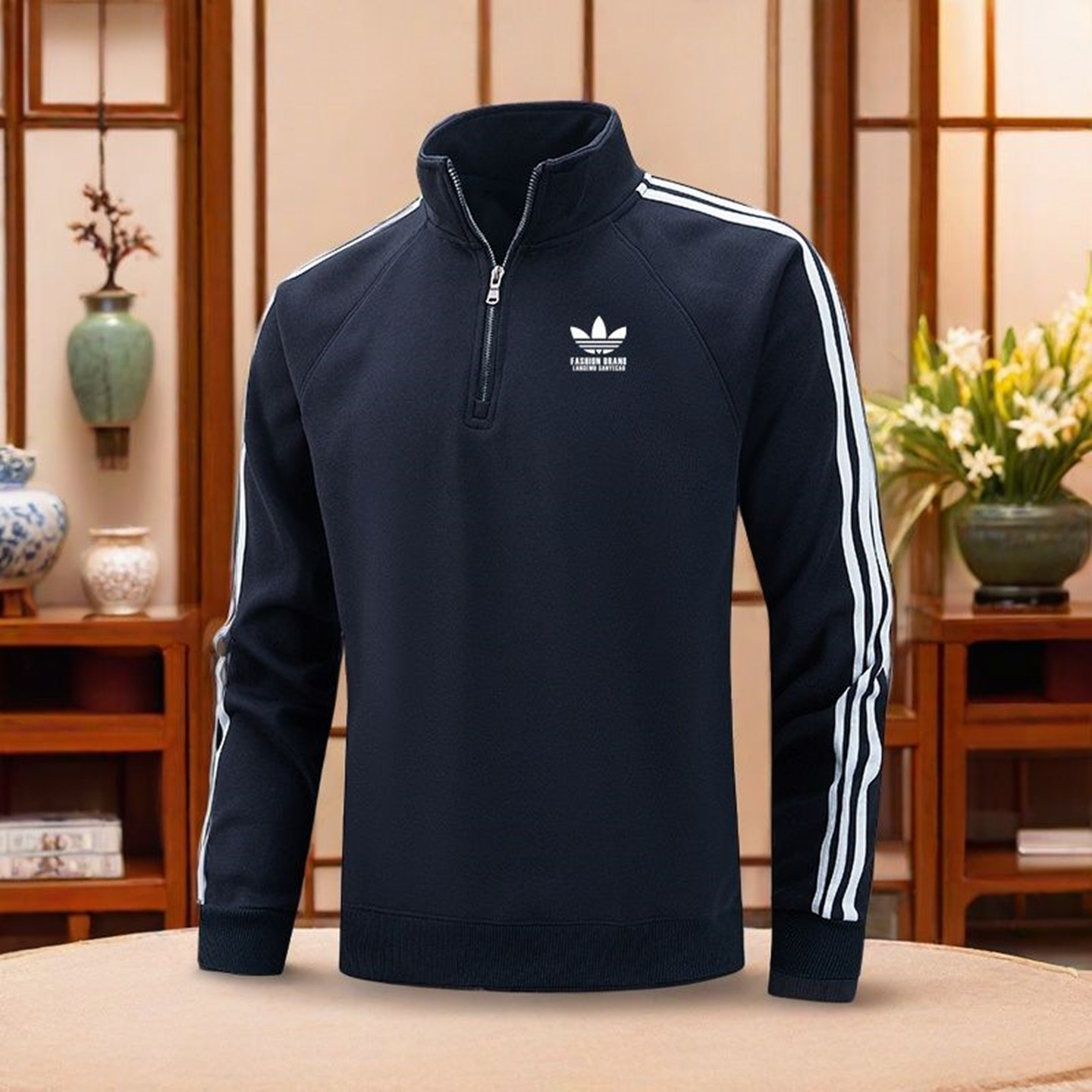 兰瑟姆三叶草2026春秋季纯棉运动卫衣男士立领套头衫打底衫外套女,淘宝优惠券,粉丝福利购,淘宝优惠卷