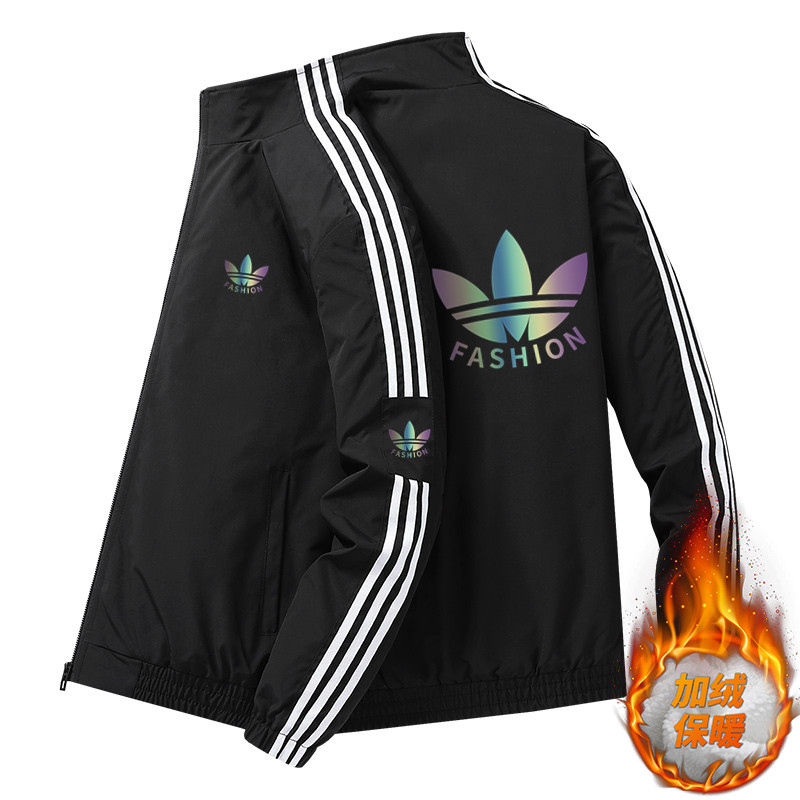 兰瑟姆三叶草2025秋季加绒运动冲锋衣外套男女三条杠夹克休闲风衣,淘宝优惠券,粉丝福利购,淘宝优惠卷