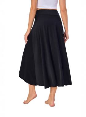 Women's High-Waisted Split Thigh Sports Skirt with Inner Sho